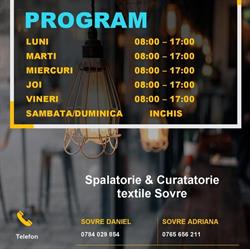 SOVRE CURATATORIE & SPALATORIE, Târgu Lăpuş program de funcționare