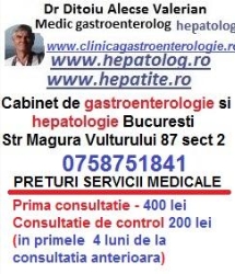 Dr Ditoiu Alecse Valerian, cabinet gastroenterologie si hepatologie Bucuresti, program de funcționare
