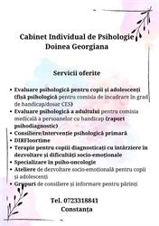 Doinea Georgiana Cabinet psihologie, Constanţa program de funcționare
