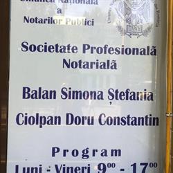 Birou Notarial Public Balan Simona Stefania si Ciolpan Doru, Iaşi program de funcționare