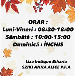 Liza butique Bihar - Biharia (Liza Butique Bihar), program de funcționare