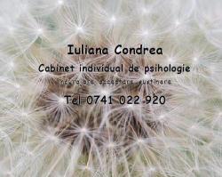 Cabinet individual de psihologie Iuliana Condrea în Bucureşti, Sector 1 - program de funcționare